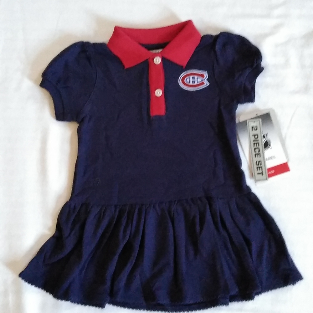 Outerstuff NHL montreal Canadiens fan 24 M newborn Infant Polo& Diaper Cover Set